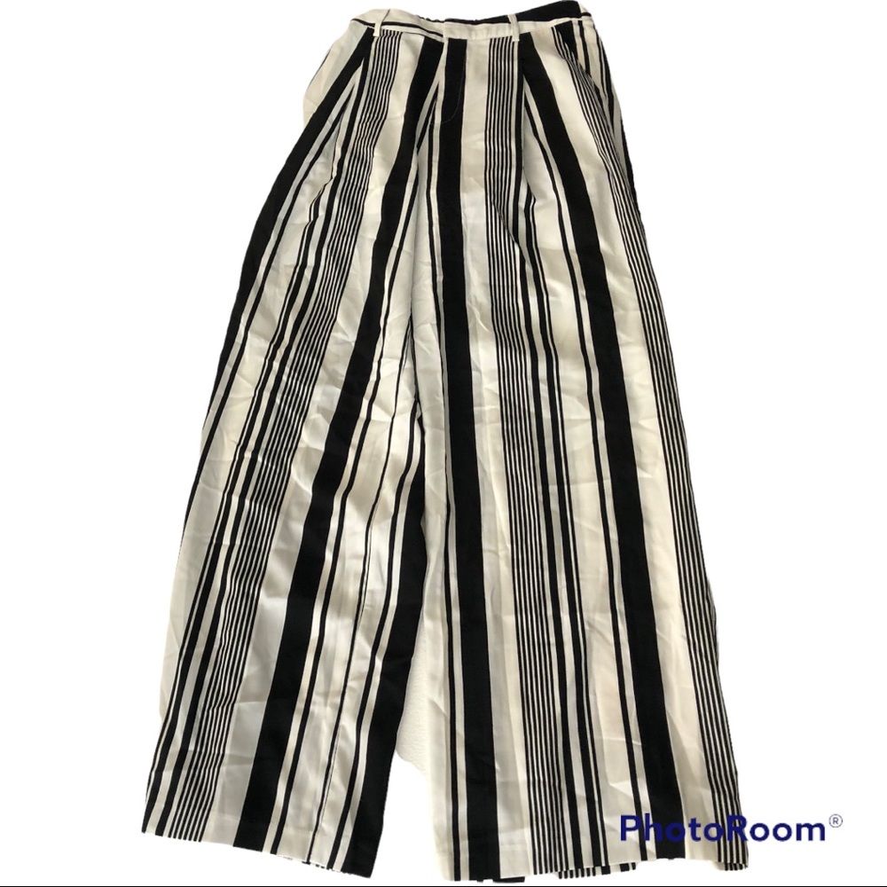 Ark & Co black white striped wide leg dress pants